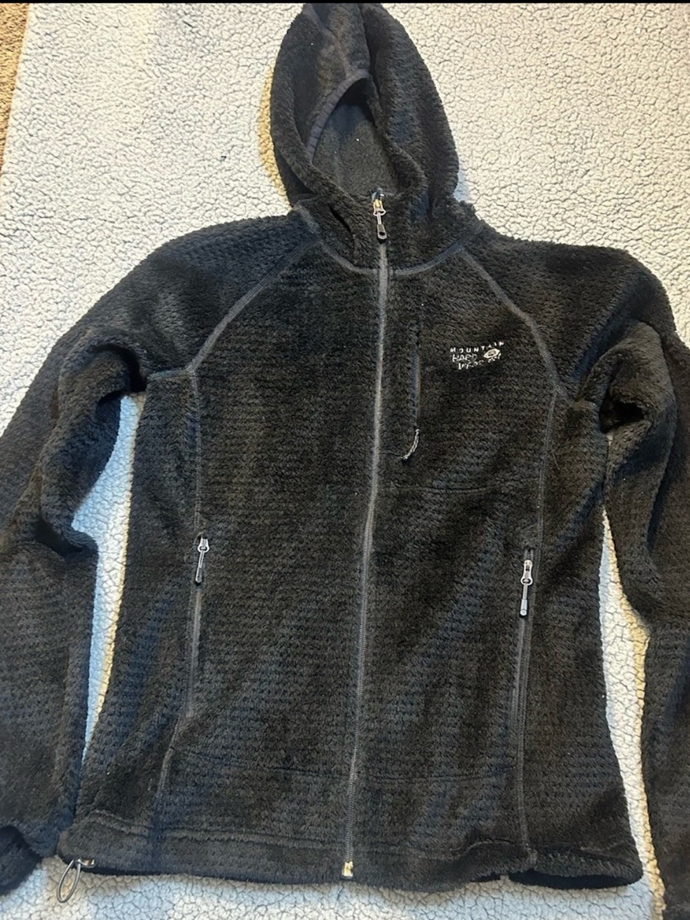 Mountain Hardwear Women's Black Hooded Teddy Fleece Jacket Size Medium
